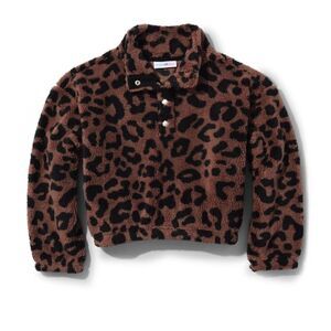 Sugar & Jade Animal Print Sherpa Pullover